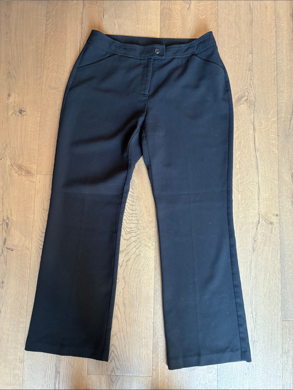 Women's Black Boot-Cut Pants with Clean Waistband